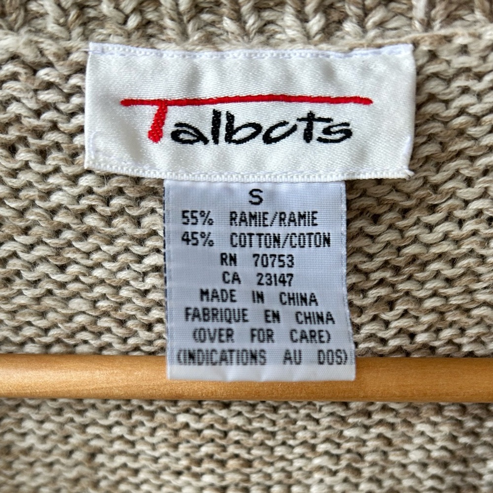 Vintage 90’s Talbots Cream Rami Cotton Floral Vest - Picture 7 of 8